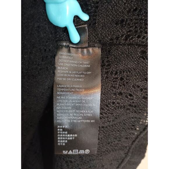 Free People Dress Womens Medium Black Crochet Lace Flare Romantic Neutral Goth - Picture 9 of 10